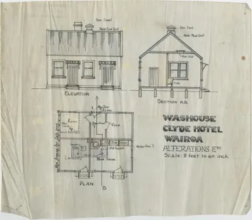 Image: Architectural plan, Clyde Hotel, Wairoa