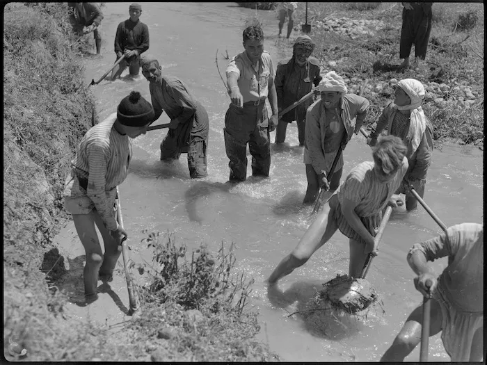 Clearing out mosquito breeding places in Syria, World War II - Photograph taken by H Paton