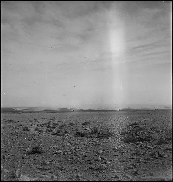 NZers in desert formation in advance on Tripoli, World War II