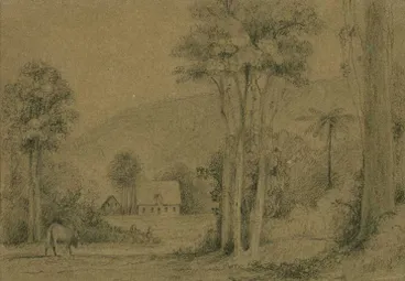 Image: Swainson, William : [Hawkshead, Hutt Valley home of William Swainson. 184-]. Drawings & Prints Collection, Reference No. A-190-007 Alexander Turnbull Library, Wellington, New Zealand