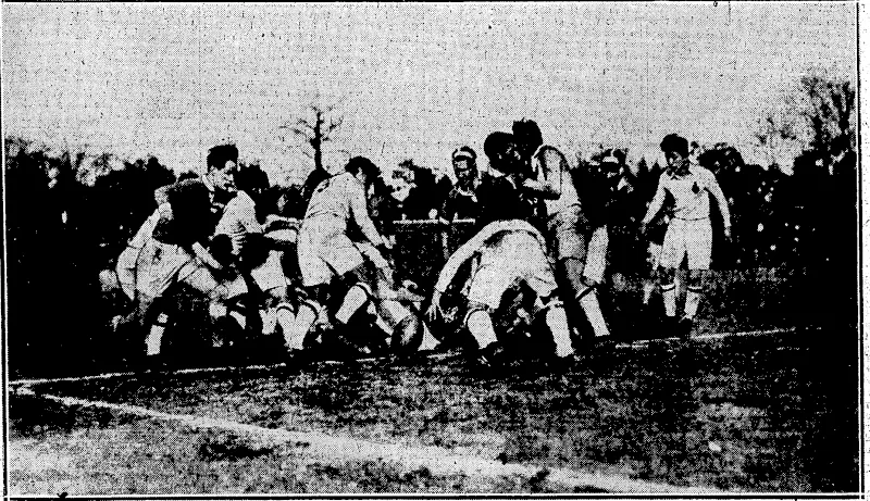 vC V*• ~ ■■ i. • – ,—V ~ ' ' " , , ■ ' X ' "Evening Sort"'Photo. – CIVIC WELCOME -TO 'GENERAL AND MRS. HIGGINS!—At top, the Mayor, Mr. T.C. 'A. Hislop, tendering. the city'& .welcome, to-.the ' * commander"of the Salvation Army and his^wife at the Town Hall yesterday afternoon. Below, the audience; it'was composed largely^ of Salvationists, but there were also present a number of others interested. > > i – _ i ■ / / ! , ■*_ ' – – ■ , RUGBY IN THE EAST.—Canadian-Rugby touring team meets the Kanto players; an^ action photograph taken- during the^ game heldr on 7th February on the'Meiji Shrine Sfadium,<at Tokio, Japan. N , (Evening Post, 07 April 1932)