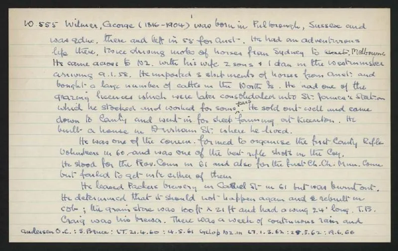 Macdonald Dictionary Record: George Wilmer