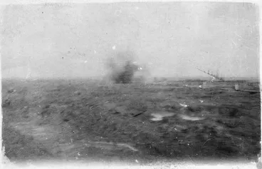 Image: Shell burst at No 6 Track, Passchendaele