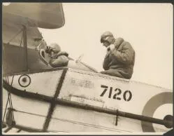 Charles Kingsford Smith and Charles Ulm in the cockpit of the Bristol Tourer biplane 7120, Christchurch, New Zealand, September 1928