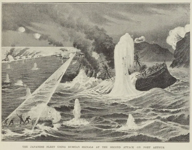 The Japanese fleet using Russian signals at the second attack on Port Arthur