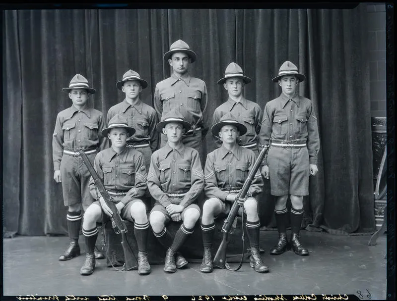 Film Negative: Christ's College shooting eight 1926