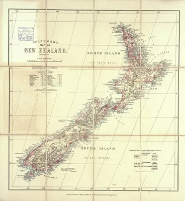 Stanford's map of New Zealand Image: Stanford's map of New Zealand