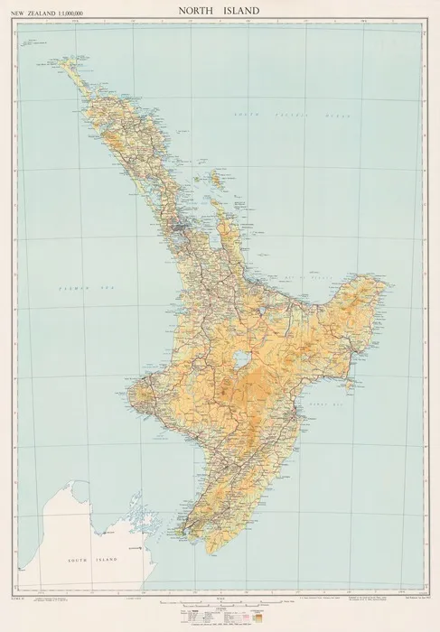 Map of North Island New Zealand.