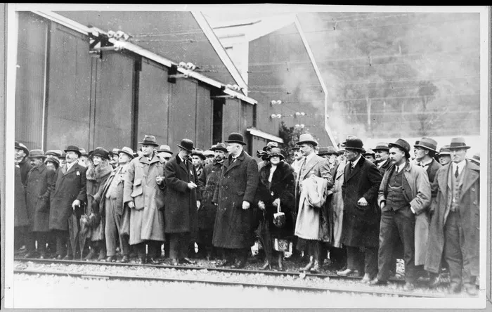 Crowd at opening of Otira Tunnel