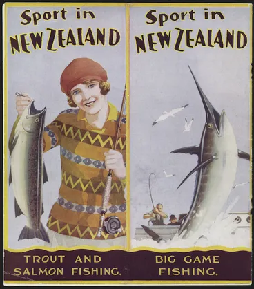 Image: Mitchell, Leonard Cornwall 1901-1971 :Sport in New Zealand; trout and salmon fishing, big game fishing. [ca 1935].