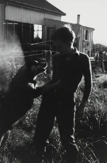 Image: Boy and dog, Northland
