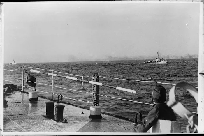 Captured film showing axis destroyers en route southwards for the invasion of Crete