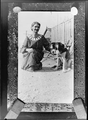 Image: Unidentified woman with dog