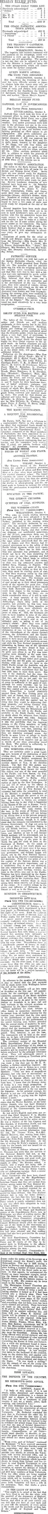 BELGIAN RELIEF FUND. (Otago Daily Times 5-10-1914)