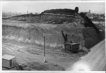 Excavation of Garden Place hill. Image: Excavation of Garden Place hill.