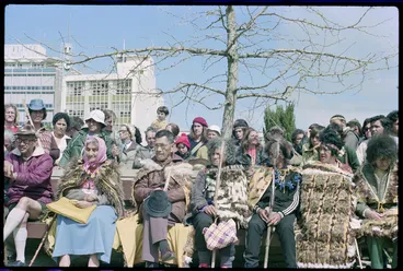 Image: Whina Cooper and kaumātua seated