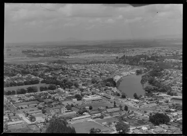 Image: City scene, including Grey Street and Waikato River, Hamilton East, Waikato