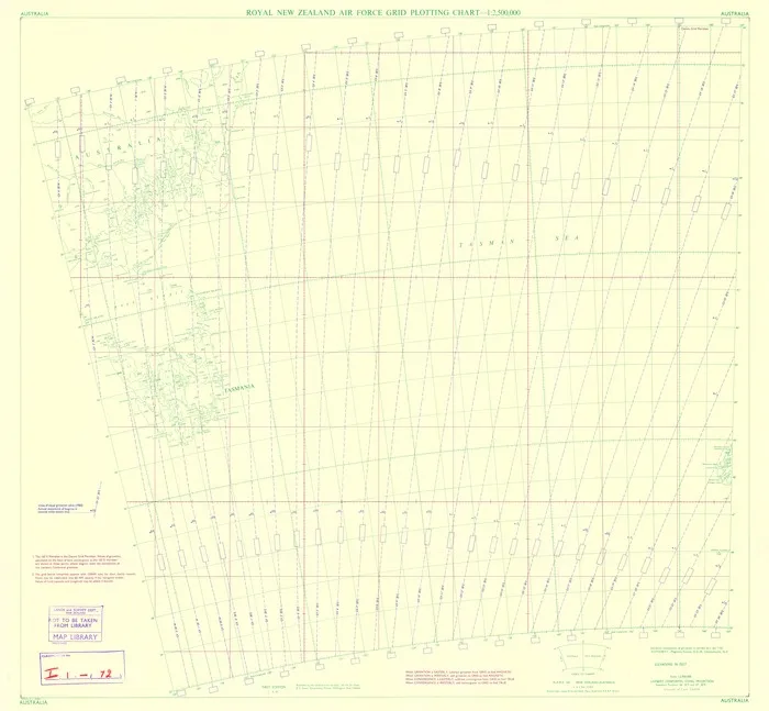 Royal New Zealand Air Force grid plotting chart-1:2,500,000. Australia / drawn by D.F. Rabbitt.