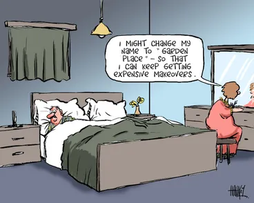 Image: "I might change my name to 'Garden Place' - so I can keep on getting expensive makeovers." 27 August 2010