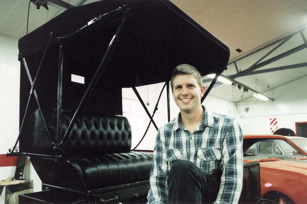 Dave's Wood & Upholstery, 40 Ward Street; Holsman motor buggy with new leather and canopy by David Wilkens.