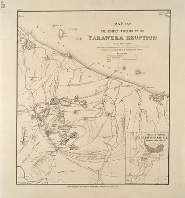 Image: Map of the district affected by the Tarawera eruption