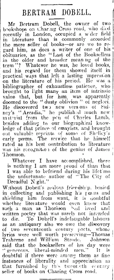 Image: BERTRAM DOBELL. (Otago Daily Times 20-2-1915)