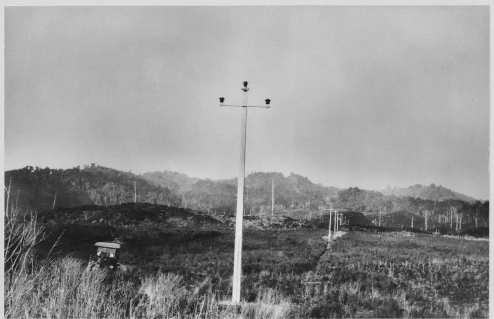 Erecting power lines 1919
