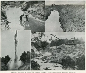 Image: Draining a wide area of land in the northern Waikato: recent Taupiri Swamp operations illustrated