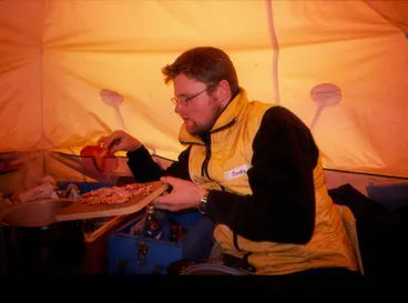 Image: Cooking in a Tent