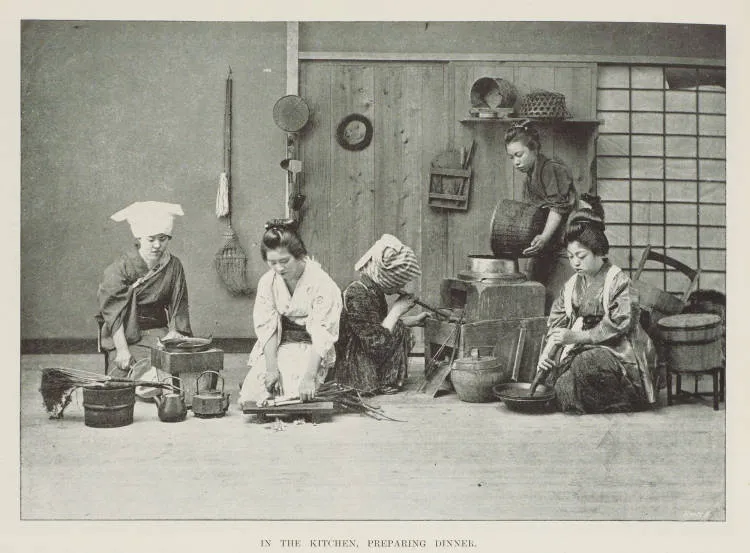 In the kitchen, preparing dinner