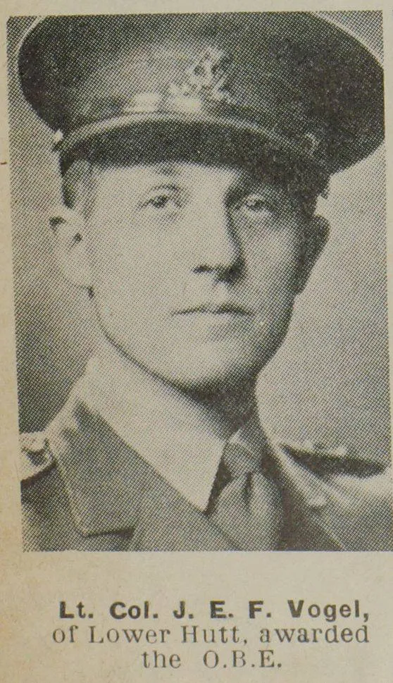 Lt. Col. J. E. F. Vogel, of Lower Hutt, awarded the O.B.E.