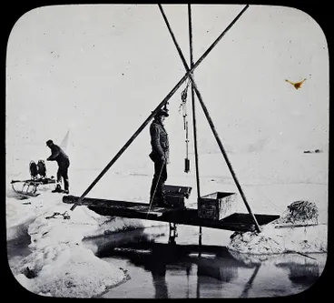 Image: Deep water temperature. "Up with the thermometer"
