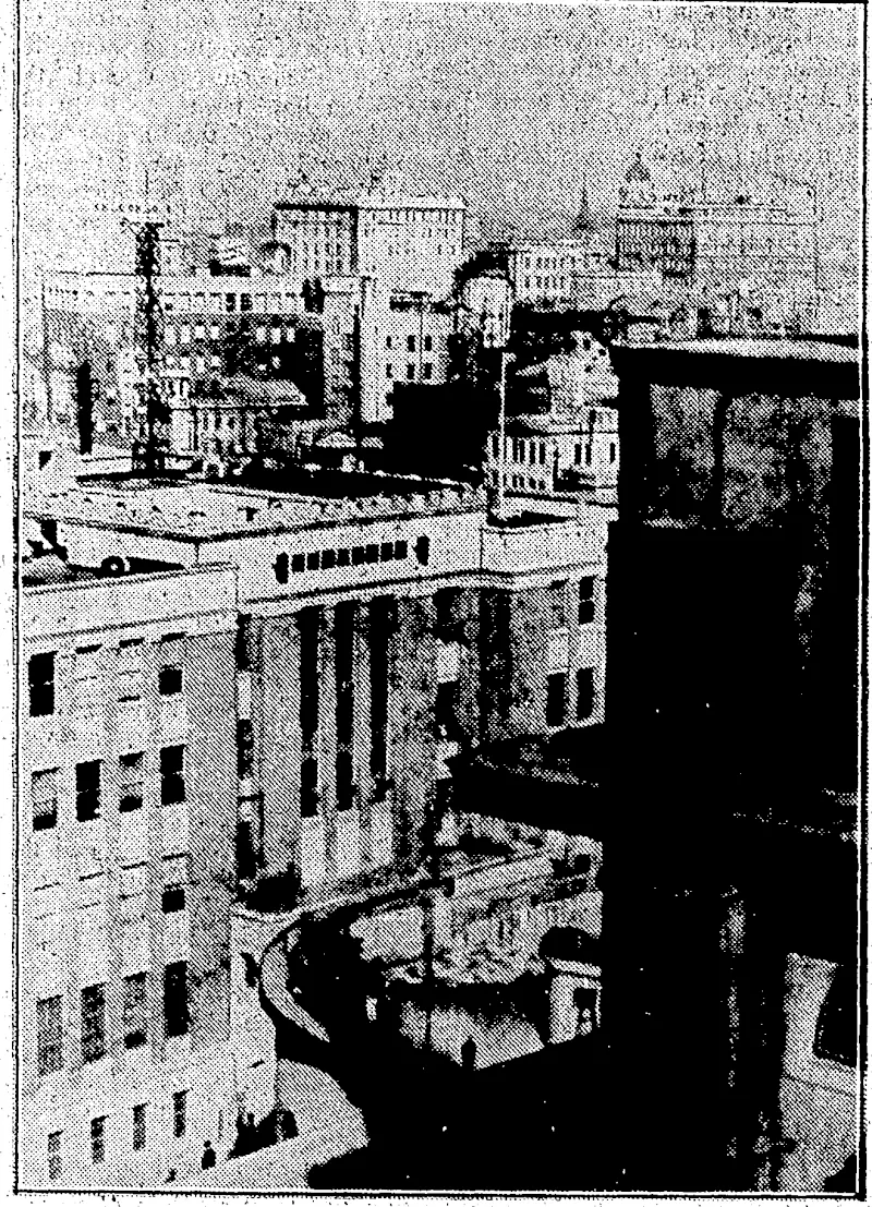 THE BUSINESS CENTRE OF TOKIO.-i -glimpse of the business and'shopping quailer of Tokio, taken from the roof of the Asami Building. Article No. 9 in a series dealing with life and thought in modern' Japan appears elsewhere in this issue. (Evening Post, 22 February 1934)