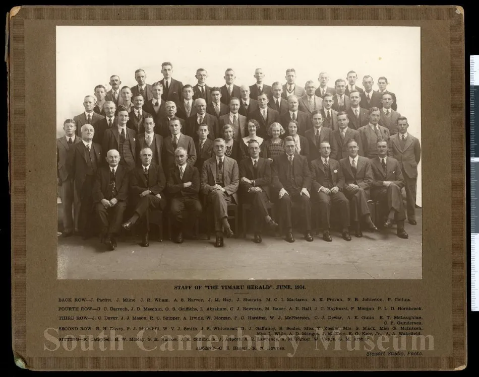 Staff of the "Timaru Herald", June, 1934