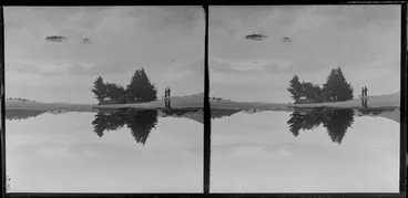 Image: Two men at a beach, Catlins, Otago