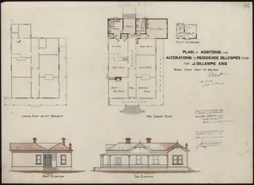 Image: L. G. West, Plan of Additions and Alterations to a Residence, Gillespie's Road