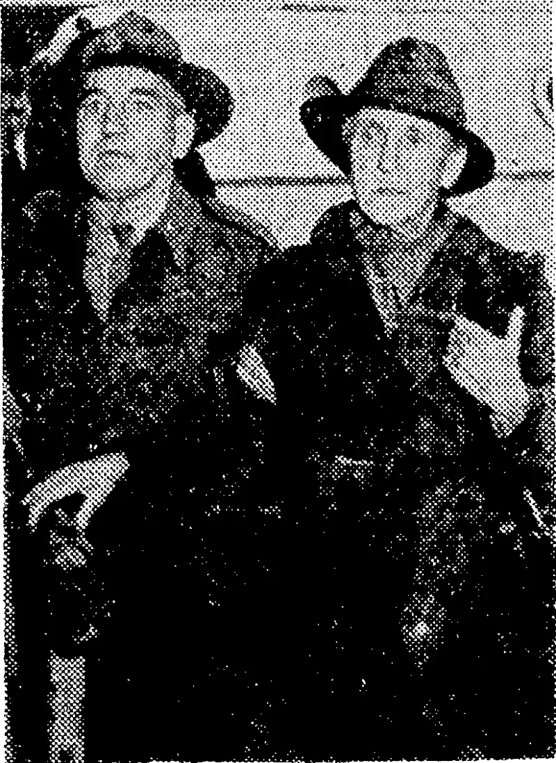 One of the hospital patients from Japan who arrived at Auckland this week on the hospital ship Tjiljalengka, Miss Kate- Bagley, ivho was a teacher at Napier 28 years ago, is assisted down the gangway. (Evening Post, 06 October 1945)