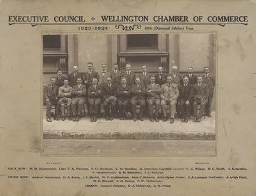 Image: Wellington Chamber of Commerce, executive council - Photograph taken by Muir and Mackinley