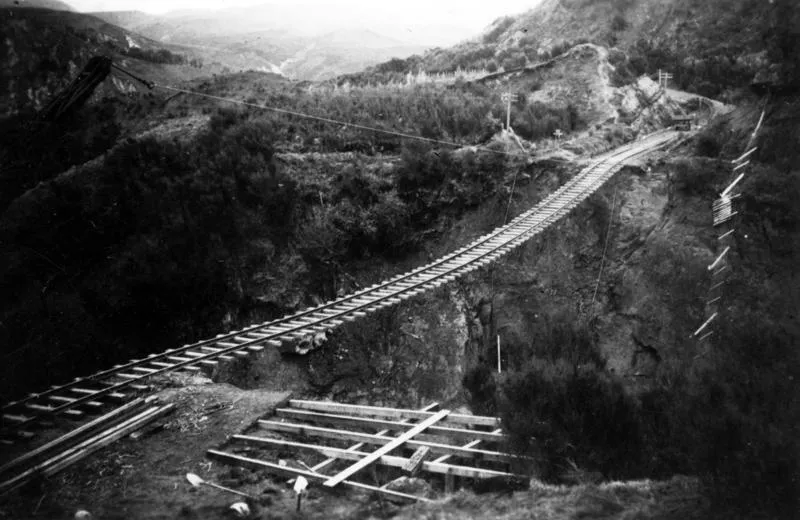 The construction of a rail bridge on the East Coast railway line