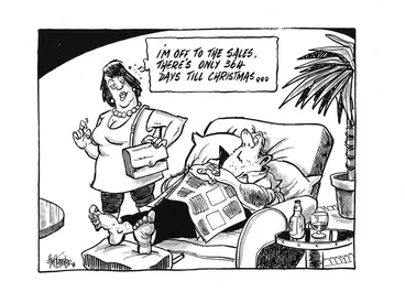 Image: Hubbard, James, 1949- :'I'm off to the sales, there are only 364 days till Christmas...' 26 December 2011