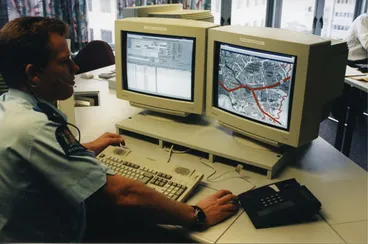 Policing technology: new police computer system, 1996 Image: Policing technology: new police computer system, 1996