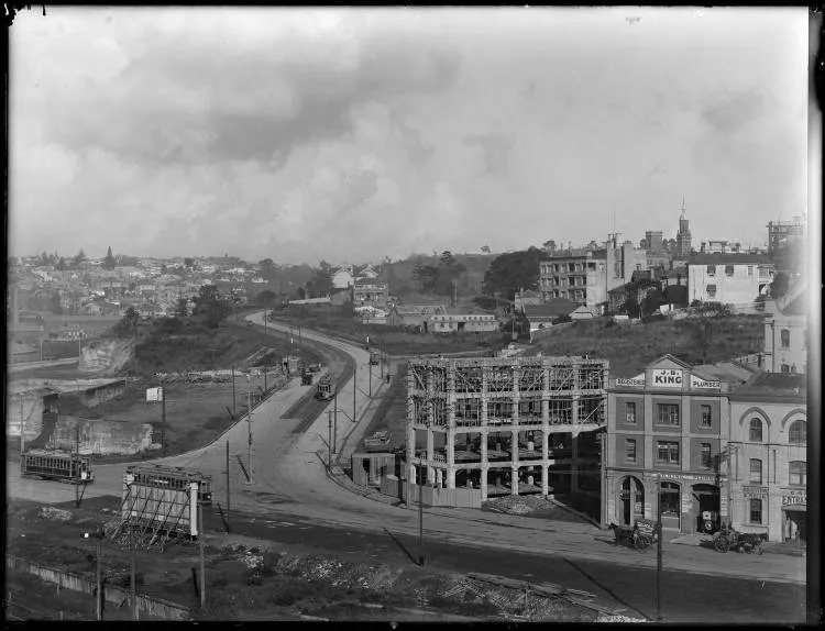 Anzac Avenue and Beach Road, Auckland Central, 1921