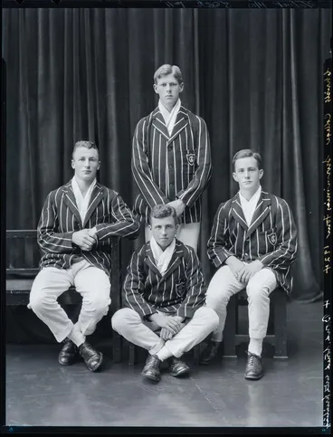 Image: Film Negative: Christ's College swimming four 1924