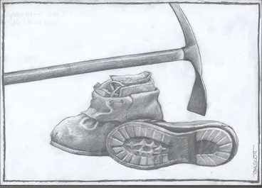 Image: [Sir Edmund Hillary's boots and icepick] 22 January, 2008