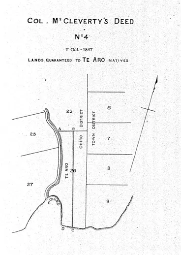 Image: Col. Mccleverty's Deed — No 4 — 7 Oct- 1847 — Lands Guaranteed to Te Aro Natives