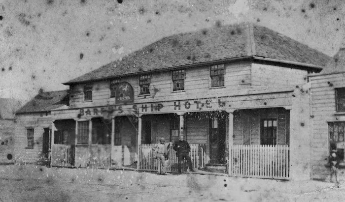 Photographer unknown: Barry's Ship Hotel, Te Aro, Wellington