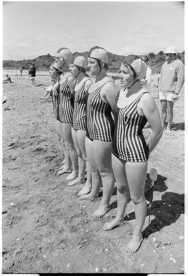 Image: Women's team, surf life saving carnival, Paekakariki, New Zealand.