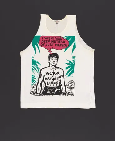 Image: 'I wish I was deep instead of just macho!' singlet