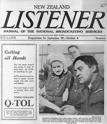 Image: New Zealand Listener :25 September 1942 [Cover]