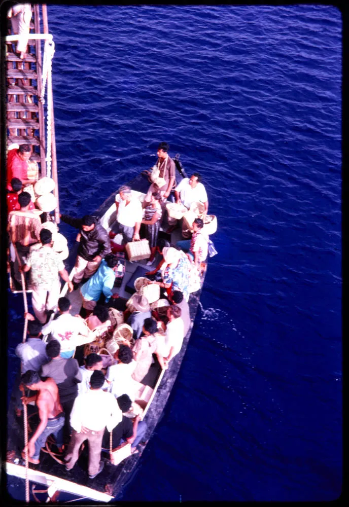 Boarding a ship off Niue